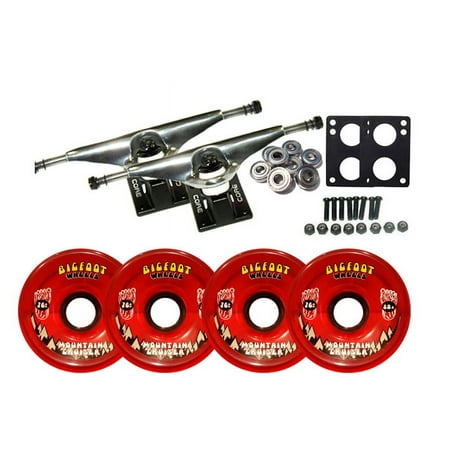 LONGBOARD Trucks/Wheels/Bearings SILVER 7.0 + BIGFOOT 76MM CRUISERS RED price history on PriceWatchPro