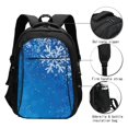 thumbnail image 3 of Fuzoiu Blue Christmas With Snowflakes Print USB Backpack with Charging Port,Laptop Backpack,Business Travel Durable Laptops Backpack, for School, Work, Travel & Outdoor Activities, 3 of 7