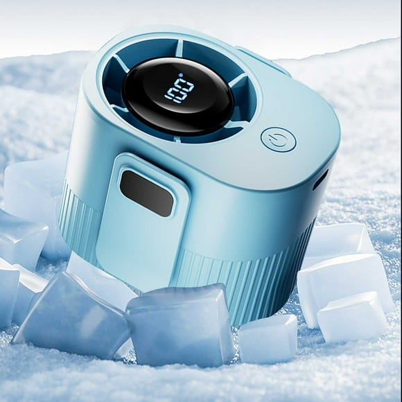 Wmhnj Ventilador de cintura con carga rpida USB, 100 velocidades, pantalla digital HD, carga tipo C, 1200 mAh, ideal para acampar, hacer senderismo y viajar.