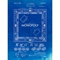 thumbnail image 2 of Borders, Cole 12x14 Black Ornate Wood Framed with Double Matting Museum Art Print Titled - PP131- Faded Blueprint Monopoly Patent Poster, 2 of 4