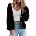 thumbnail image 2 of Suéter tipo cárdigan de punto grueso de moda de otoño e invierno para mujer, chaqueta tipo cárdigan corta holgada con botones y manga larga, 2 of 6