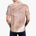 thumbnail image 4 of Balery Rose Gold Glitter Splatter Printed Men’s Short Sleeve Polo Shirt, Midweight Men's Shirt,Golf Polo shirts -4X-Large, 4 of 9