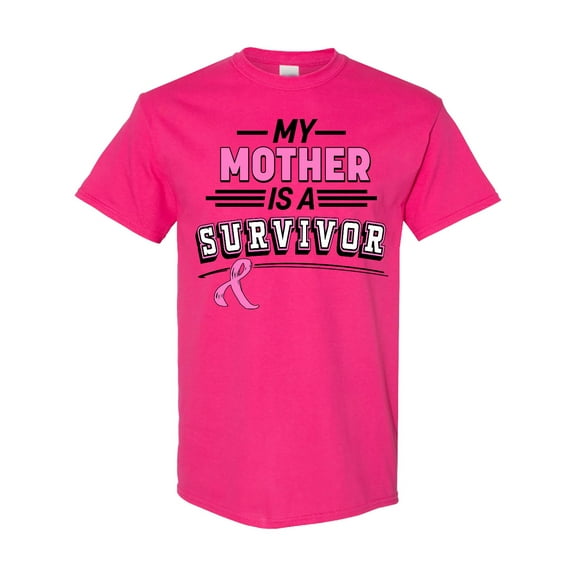 Inktastic My Mother is a Survivor Breast Cancer Awareness T-Shirt