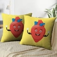 thumbnail image 2 of LALILO Throw Pillow Covers Funny Strong Heart Character Cute Human Sign Cartoon Heart Cute Human Art Athletic Body Set of 2 Square 18 x 18 Inch Pillowcase, 2 of 5