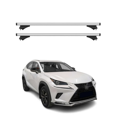 OMAC Cross Bars Roof Racks Aluminium for Lexus NX 2015-2021 Grey Carrier 2 Pcs Anti-Theft for Travel Kayak Canoe Surf Ski Snowboard Camping