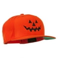thumbnail image 5 of Halloween Pumpkin Face Embroidered Snapback Cap - Orange OSFM, 5 of 5