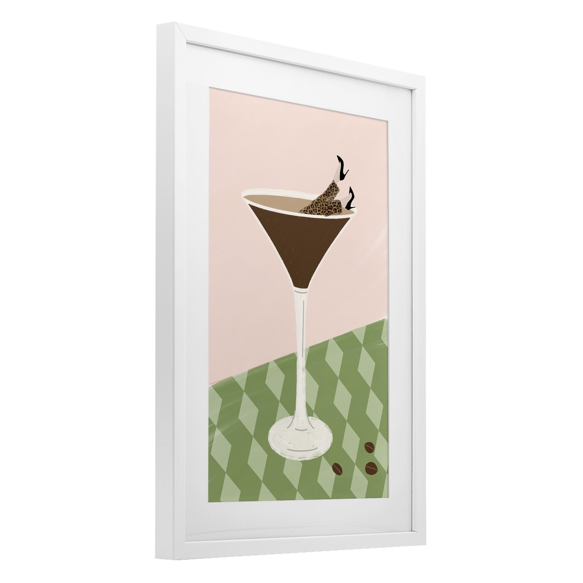 Stupell Industries Glam Martini Splash White Framed Print Under Glass, design by Emily Navas