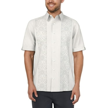 Cafe Luna Men's and Big Men's Printed Panel Short Sleeve Shirt, Sizes S-5XL