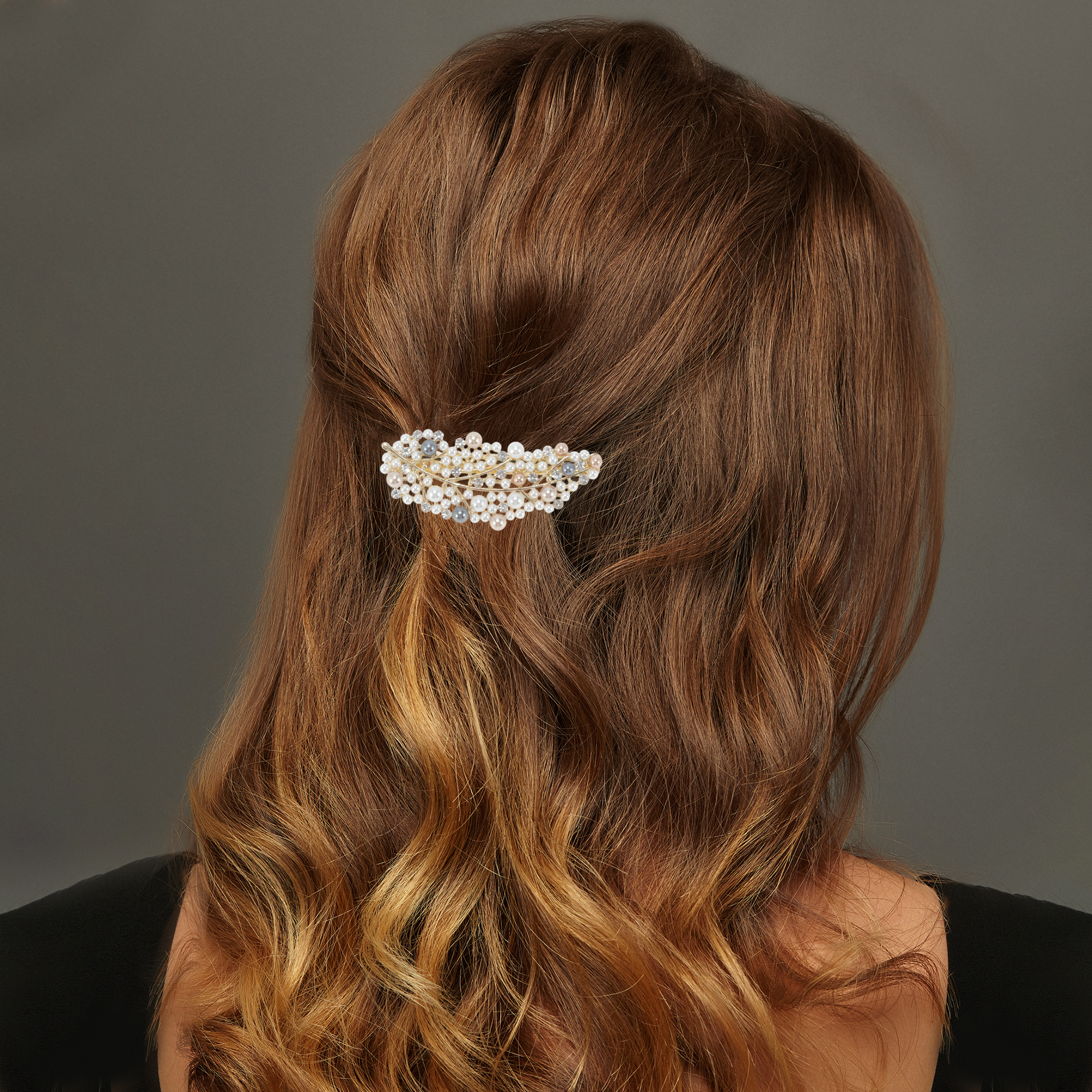 Unique Bargains Fashion Hair Clips Durable Styling Accessory Beige Leaf Duckbill Clip
