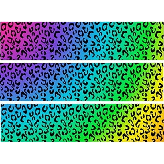 Leopard Rainbow Print Edible Icing Image Cake Border Strips-3-2.5"x 10.5 By TNCT