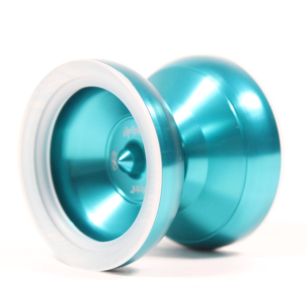 hspin x C3yoyodesign Antipodal Point Yo-Yo - 7075 Aluminum YoYo with PC Rings (Shiny Teal w/Clear Rings)
