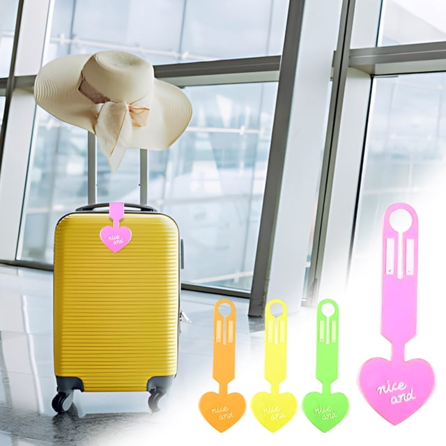 Fiudx Etiqueta de Equipaje Fluorescente de Pvc, Accesorio de Viaje de Alta Visibilidad, Diseño Personalizable, Material de Pvc Duradero, Ideal para Viajes de Negocios, Ideal para Regalar, Tamaño 23,5