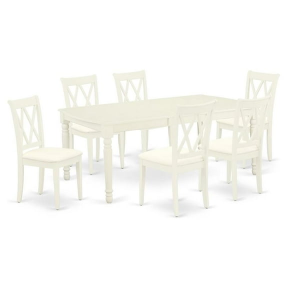 Atlin Designs 7-piece Wood Dinette Set in Linen White