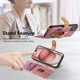 thumbnail image 4 of Wallet Case for Apple iPhone 14 Plus, Premium PU Leather Cards Holder RFID Blocking Flip Cover Stand Hand Strap Full Protective Shockproof Phone Case for Women Men, Pink, 4 of 8