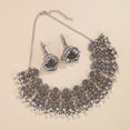 thumbnail image 4 of Indian Bollywood Traditional Jhumka Jewellery Set for Women Large Big Tassel Beaded Kundan Ethnic Wedding Wear Party Festival Choker Necklace Earrings Maang Tikka Traditional Fashion Antique Jewelry, 4 of 6