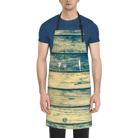 

Coaee Retro Wooden for Waterproof Apron for Unisex Adult with Adjustable Bib Apron