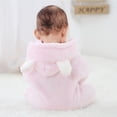 thumbnail image 3 of SYNPOS Baby Boy Girl Bear Ear Hooded Footed Jumpsuit Warm Fleece Romper, 12 Months, 3 of 12