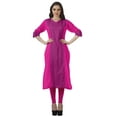 thumbnail image 2 of Moomaya Cotton Straight Tunic WoMen's Readymade Printed Kurta V Neck Summer Wear, 2 of 6