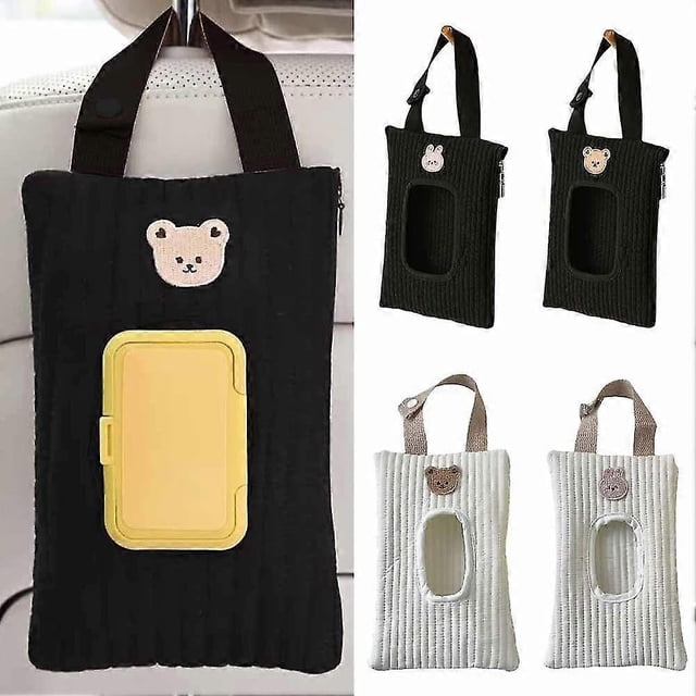 Caja de pañuelos para coche, silla colgante, bolsa de pañuelos colgante, animal de dibujos animados