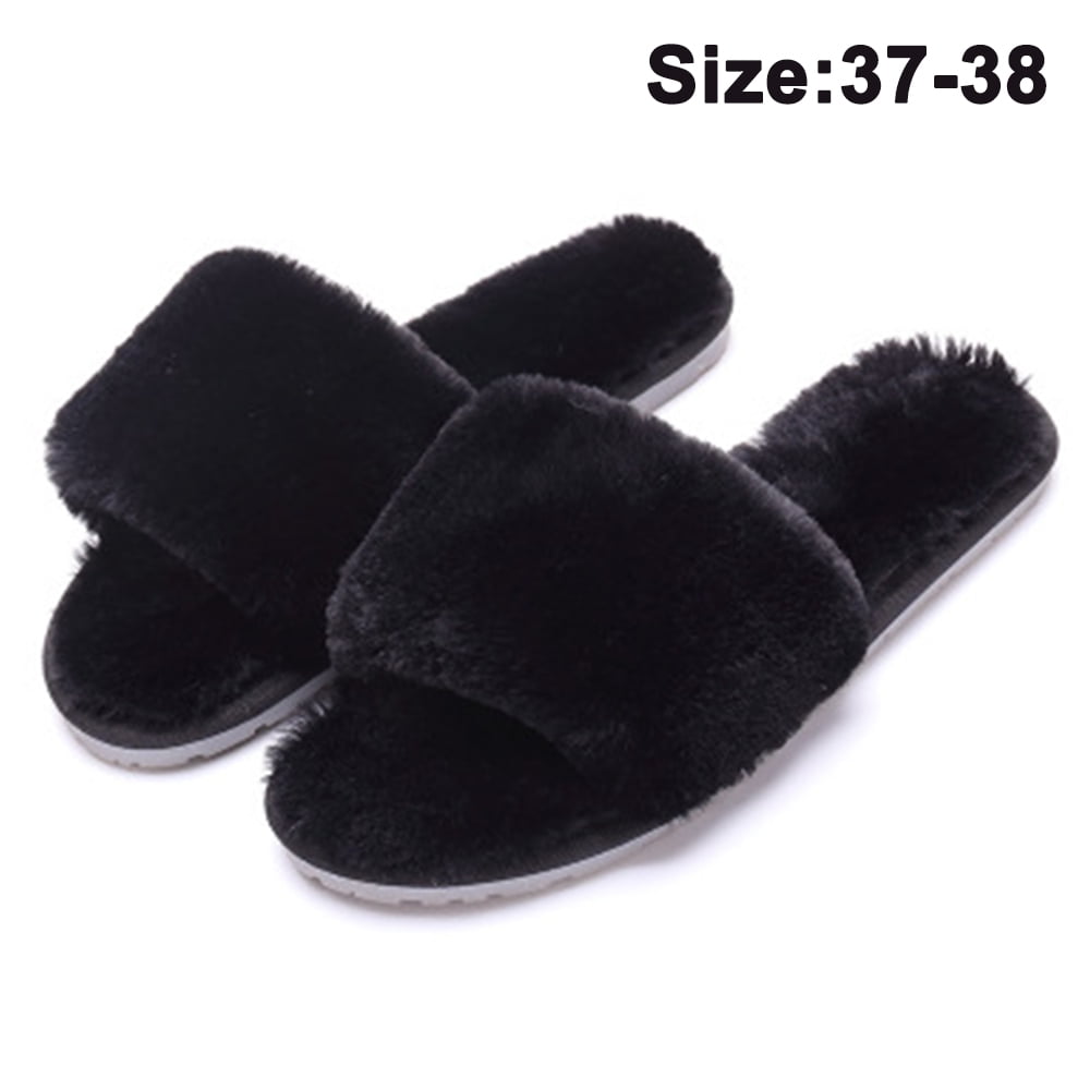 walmart faux fur slippers