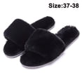 thumbnail image 1 of Women Fuzzy House Slippers Summer Open Toe Furry Slippers Fluffy Memory Foam Slippers for Women, 1 of 9