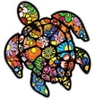 thumbnail image 1 of 9" Sea Turtles Flowers Vinyl Sticker, 1 of 1