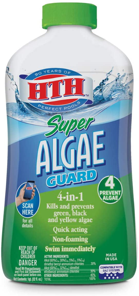 HTH 67032 Super Algae Guard Swimming Pool Algaecide Cleanser 1 Qt