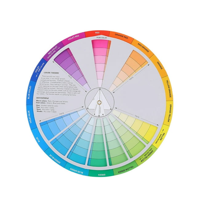 Guía de mezcla de pigmentos para rueda de colores de tatuajes (23 cm de diámetro)
