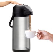 Vondior Thermal Airpot Coffee & Tea Beverage Urn, Silver, Large, 102 oz