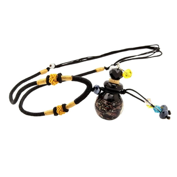 Collar con colgante de botella de aceite esencial, botella de Perfume para mujer, colgante de corcho Negro Zulema Difusor de aceite esencial