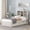 White Washed, variant on Twin Size Bed Frame with Built-in USB Port on Bookcase Headboard and 2 Drawers, Wooden Platform Bed with Slats Support for Bedroom, No Box Spring Needed, White Washed