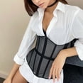 thumbnail image 2 of Women Sexy See-Through Mesh Underbust Corset Top Crisscross Lace-Up Bandage Bustier Slimming Waist Belt Cincher Body Shaper, 2 of 5