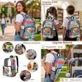 thumbnail image 5 of DISNIMO Clear Backpack for School, Hedgehog Tie Dye Print 17 Inch Large Clear Bookbag Set with Lunch Box and Pencil Case, Heavy Duty Transparent School Backpack for Girls, 5 of 5