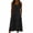 d49-black dresses for women, variant on Womens Cotton Linen Sleeveless Dress Summer Beach Maxi Dress Flowy Loose Fit Sundress Crewneck Button Down Gauze Dress with Pockets Black,L