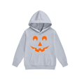 thumbnail image 4 of Minimalist Classic Jack-o-Lantern Face Kids Halloween Tracksuit, 2Pcs Stretch Polyester Hoodie Jogger Set for Toddler & School-Age Kids(Gray160), 4 of 6