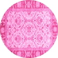 thumbnail image 1 of Ahgly Company Indoor Round Oriental Pink Modern Area Rugs, 5' Round, 1 of 4