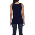 thumbnail image 3 of Gildan- Camiseta de tirantes larga para chica (Azul marino), 3 of 3
