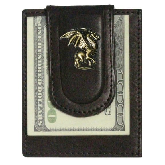 Custom Gold Dragon Paul and Taylor Money Clip Wallet Brown