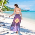 thumbnail image 7 of FORMRS Womens Long Sarong Beach Wrap Semi-Sheer Bikini Skirt Bathing Swimsuit Cover Up, Blue Neon Road, 7 of 7
