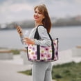 thumbnail image 5 of Travel Duffle Bag pink purple flowers Travel Tote Bags Carry on Luggage Waterproof Weekender Bags with Top Handle Adjustable Shoulde Strap for Travel Gym, 5 of 5