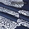 thumbnail image 4 of Shower Curtains, Decorative Medallion Damask Print 200GSM Fabric Shower Curtains with Reinforced Buttonholes for Bathroom, Navy Blue, 72"x72", 4 of 6