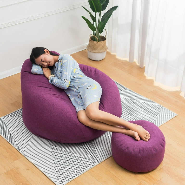 DODOING Stuffed Storage Bean Bag Chair Cover (No Filler) Extra Large  Beanbag Cover Stuffed Animal Storage or Memory Foam Soft Premium Corduroy  Covers