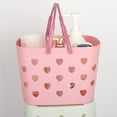 Plastic Storage Baskets with Handles,Portable Shower Caddy Tote Plastic