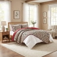 thumbnail image 5 of Regency Heights King Quilt Set, 3-Piece Reversible Bedspread Coverlet Set, Red Quilted Bedding Set with Shams for All Season, 5 of 10