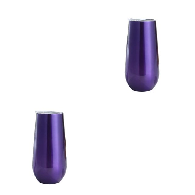 Bewildely Copas de cóctel, flauta de champán de varios colores, regalo dulce de acero inoxidable, suministros para fiestas, vaso de vino, Púrpura transparente arpox.180ml 2Conjunto