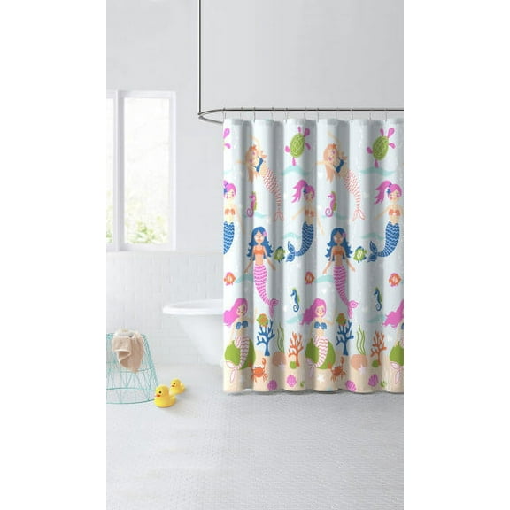 Dream Factory Mermaid Dreams 72"x72" Bath Shower Curtain, Polyester