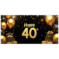 thumbnail image 4 of LUUFILx Happy Birthday Backdrop 40th Celebration Banner Party Supplies Photography Props Background Decorations Birthday Decoration Banner Backdrop, 4 of 9