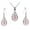 Pink Tree Love, variant on Emma Manor EM 14k White Gold Plated Synthetic Pink Moonstone Necklace Earring Women Jewelry Set