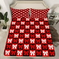 thumbnail image 2 of Feelyou Romantic Bowknot Bow Queen Sheet Sets, Winter Christmas Festival Flat Sheet, Kawaii Cartoon Buffalo Queen Fitted Sheet, Super Cozy Room Decor, 4 Pieces, 2 of 7
