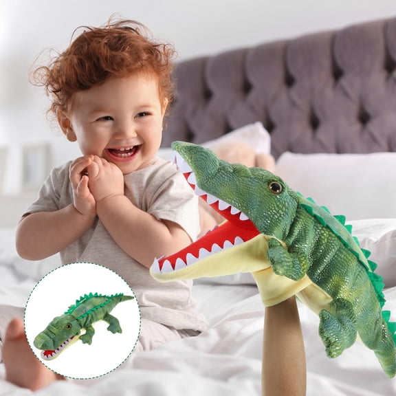 LOLIPPYY Hand Puppet for Storytelling and Role Play Light Green Plush Material Fits Kids and Adults 11 8 Inches